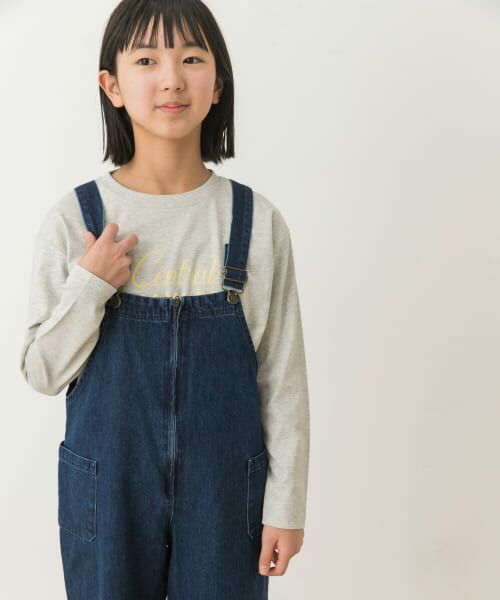 ＊＊URBAN RESEARCH DOORS / アーバンリサーチ ドアーズ トップス | 『親子リンク』ロゴプリントロンTシャツ(KIDS)（GRY×YEL）