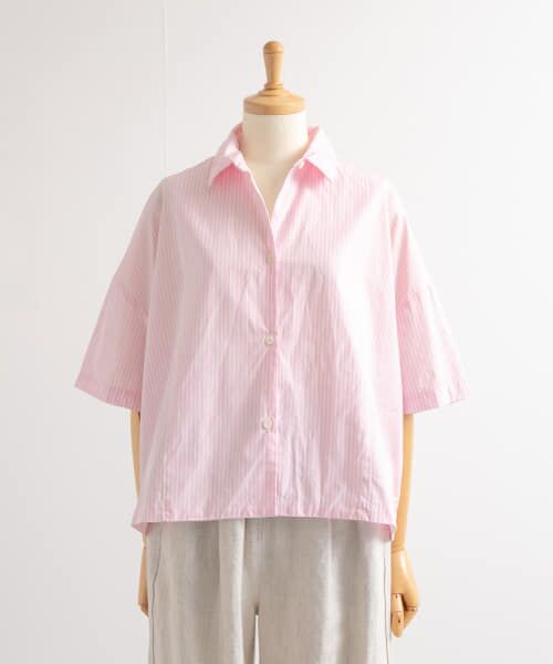 ＊＊URBAN RESEARCH DOORS / アーバンリサーチ ドアーズ シャツ・ブラウス | GALLEGO DESPORTES　半袖シャツ（Pinkstripe）