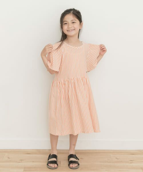 ＊＊URBAN RESEARCH DOORS / アーバンリサーチ ドアーズ ワンピース | BOBO CHOSES　Vertical Stripes dress(KIDS)（ORANGE）