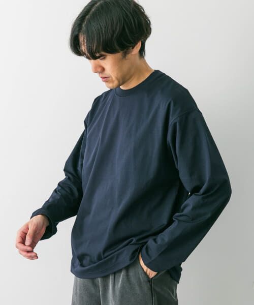 ＊＊URBAN RESEARCH DOORS / アーバンリサーチ ドアーズ Tシャツ | 『吸水速乾』『接触冷感』『イージーケア』クイックドライ ロングスリーブTシャツ（NAVY）