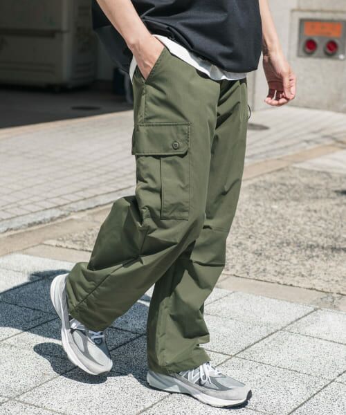 MORE ABOUT LESS 90s リップストップ カーゴパンツ 裏原 4色展開◇撥水性ありで梅雨時にも◇発色の良いリップストップ
