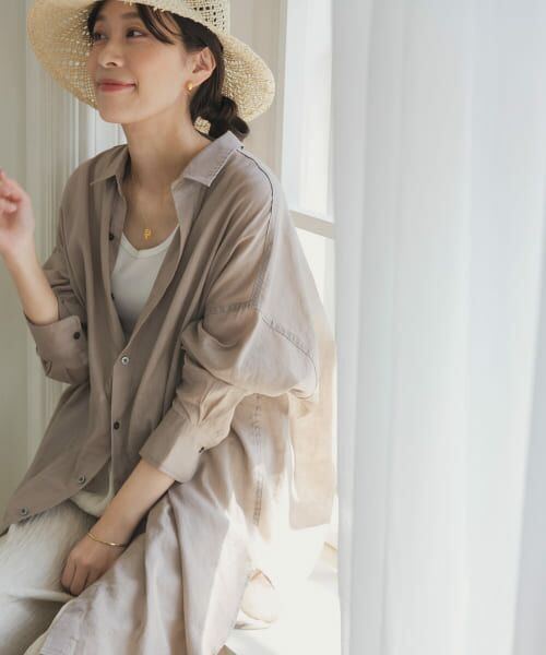 ＊＊URBAN RESEARCH DOORS / アーバンリサーチ ドアーズ シャツ・ブラウス | ラミーコットンビックシャツ（BEIGE）