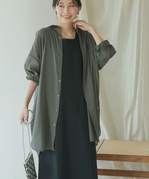 ＊＊URBAN RESEARCH DOORS / アーバンリサーチ ドアーズ シャツ・ブラウス | ラミーコットンビックシャツ（KHAKI）