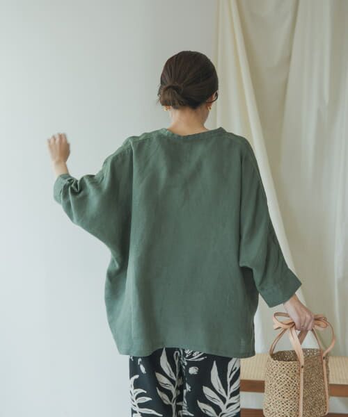 セール】 リネンショルダーレーススキッパーブラウス （シャツ