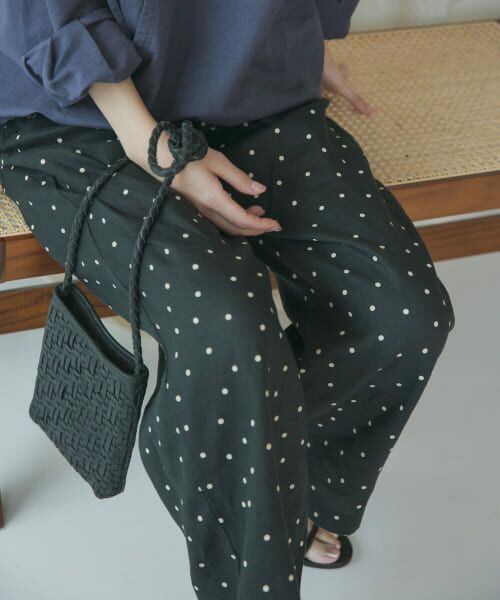 リネンドットイージーパンツ BLACK アーバンリサーチドアーズ 楽天市場】【SALE／20%OFF】リネンドットイージーパンツ URBAN