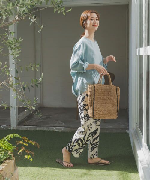 新品・タグ付き♡リネンレーヨンリーフプリントパンツ セール】 リネンレーヨンリーフプリントパンツ （その他パンツ