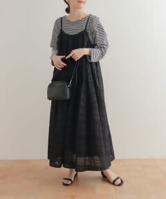 パッチワークアイレットレースキャミワンピース