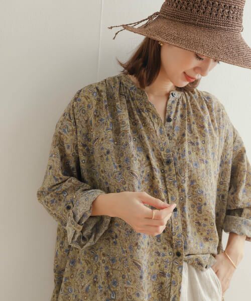 コットンボイルプリントワンピース Brocante｜コットン インド ボイル / プリント フロンセ