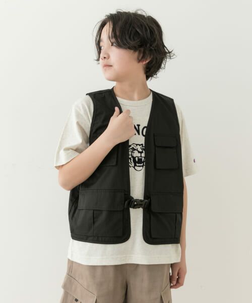 ＊＊URBAN RESEARCH DOORS / アーバンリサーチ ドアーズ トップス | マルチポケットベスト(KIDS)（BLACK）