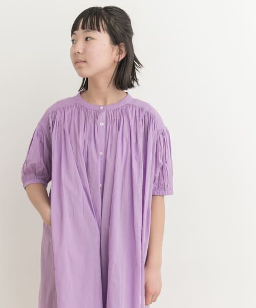 ＊＊URBAN RESEARCH DOORS / アーバンリサーチ ドアーズ ワンピース | 『親子リンク』コットンボイルギャザーワンピース(KIDS)（PURPLE）