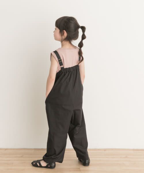 【新品・タグ付き】かぐれ　リネンサロペット　BLACK antiqua_ps-00430
