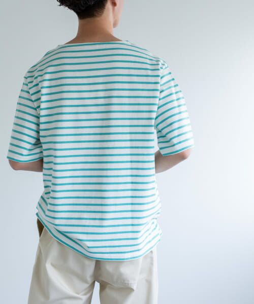＊＊URBAN RESEARCH DOORS / アーバンリサーチ ドアーズ Tシャツ | FORK&SPOON　ボートネックボーダーショートスリーブ（OFF×MINT）