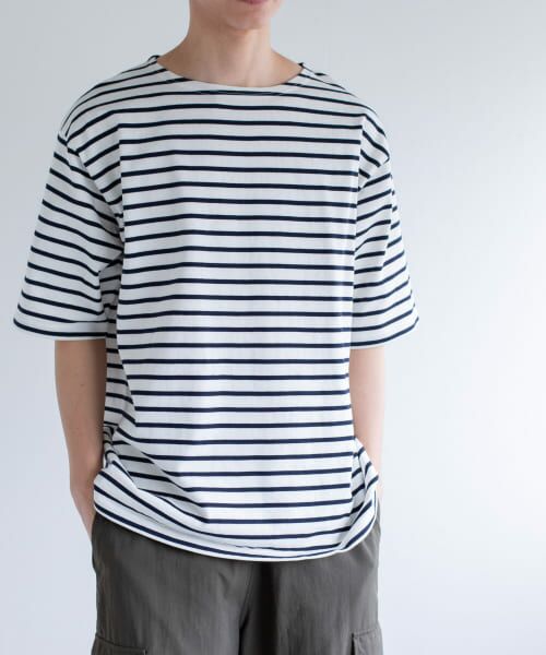 ＊＊URBAN RESEARCH DOORS / アーバンリサーチ ドアーズ Tシャツ | FORK&SPOON　ボートネックボーダーショートスリーブ（OFF×NVY）
