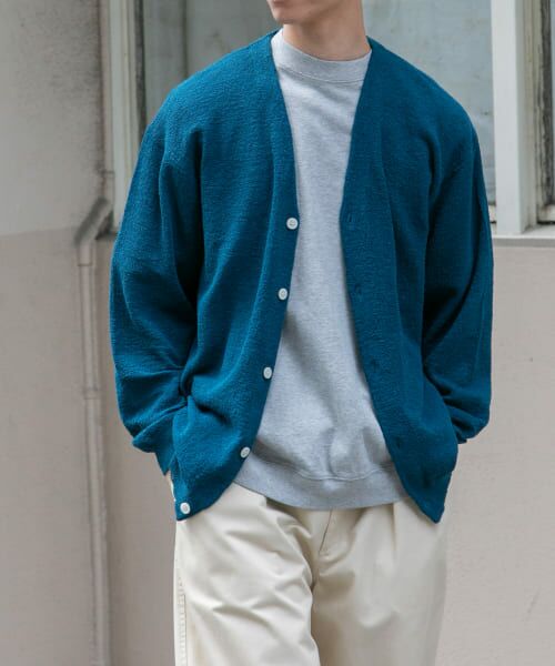 ＊＊URBAN RESEARCH DOORS / アーバンリサーチ ドアーズ カーディガン・ボレロ | FORK&SPOON　PEウォッシャブルニットカーディガン（BLUE）