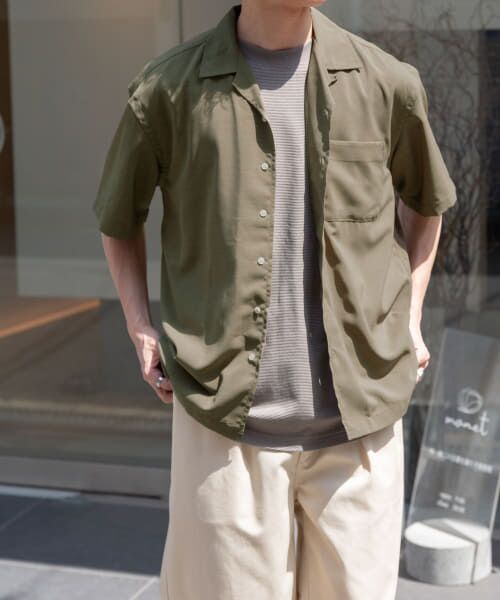 ＊＊URBAN RESEARCH DOORS / アーバンリサーチ ドアーズ シャツ・ブラウス | 『セットアップ対応/速乾』FORK&SPOON　TEC LINENシャツ（OLIVE）
