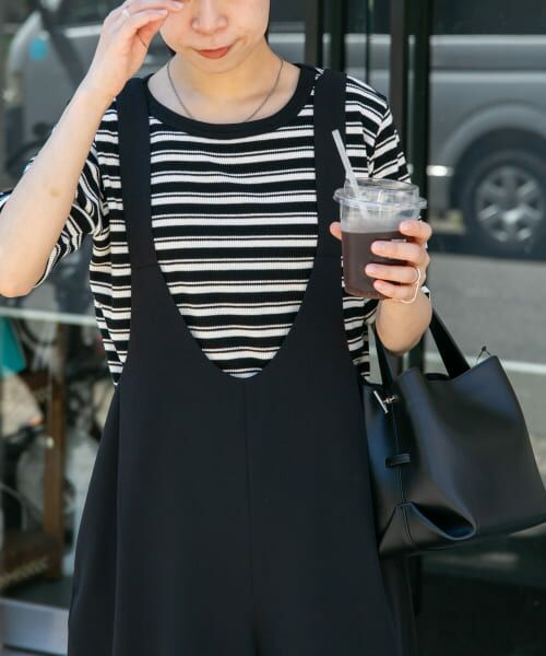 ＊＊URBAN RESEARCH DOORS / アーバンリサーチ ドアーズ Tシャツ | FORK&SPOON　ワッフルジャガードTシャツ（IVO×BLK）