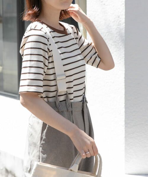 ＊＊URBAN RESEARCH DOORS / アーバンリサーチ ドアーズ Tシャツ | FORK&SPOON　ワッフルジャガードTシャツ（IV×BL×BR）