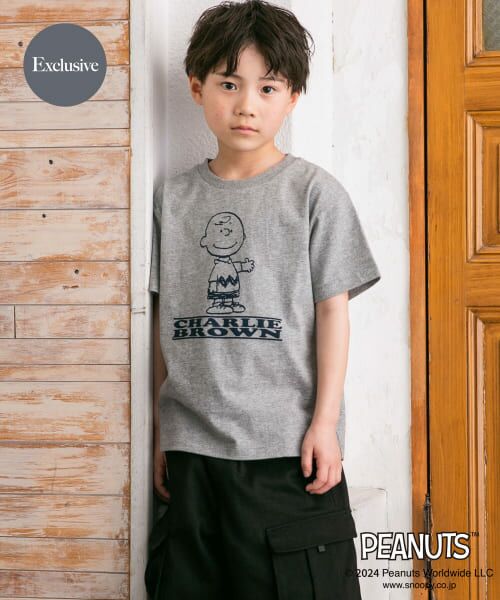 ＊＊URBAN RESEARCH DOORS / アーバンリサーチ ドアーズ トップス | 『親子リンク』『別注』Sports Wear×DOORS　PEANUTS Tシャツ(KIDS)（GRAY）