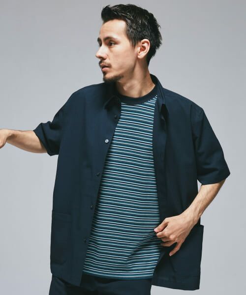 ＊＊URBAN RESEARCH DOORS / アーバンリサーチ ドアーズ シャツ・ブラウス | 『UR TECH DRYLUXE』『イージーケア/速乾』レギュラーカラーシャツ（NAVY）