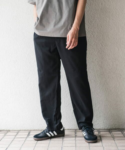 ＊＊URBAN RESEARCH DOORS / アーバンリサーチ ドアーズ その他パンツ | 『吸水速乾/イージーケア』リネンライクイージーパンツ（BLACK）