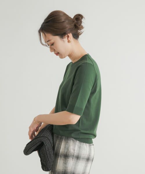 新品タグ付◆ 『UR TECH ひやサラクール』コットンハーフスリーブKNIT URBAN RESEARCH DOORS ニット セーター 「UR TECH ひや