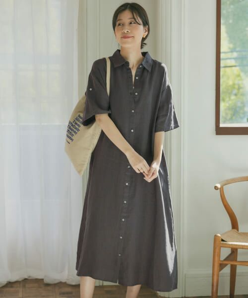 URBAN RESEARCH DOORS　リネン シャツワンピース URBAN RESEARCH DOORS（アーバンリサーチドアーズ）の「リネン