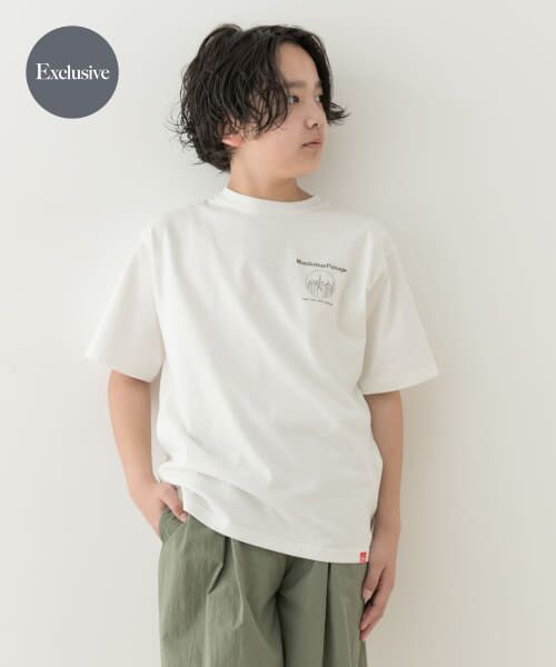 ＊＊URBAN RESEARCH DOORS / アーバンリサーチ ドアーズ トップス | 『別注』『親子リンク』1ポイント プリントTシャツ(KIDS)（WHITE）