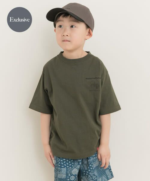 ＊＊URBAN RESEARCH DOORS / アーバンリサーチ ドアーズ トップス | 『別注』『親子リンク』1ポイント プリントTシャツ(KIDS)（KHAKI）