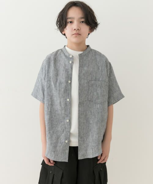 美品 レリタージュマルティニーク バンドカラーリネンシャツ 美品 レリタージュマルティニーク バンドカラーリネンシャツ
