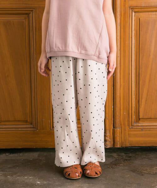 ＊＊URBAN RESEARCH DOORS / アーバンリサーチ ドアーズ パンツ | 『親子リンク』レーヨンリネンドットイージーパンツ(KIDS)（NATURAL）