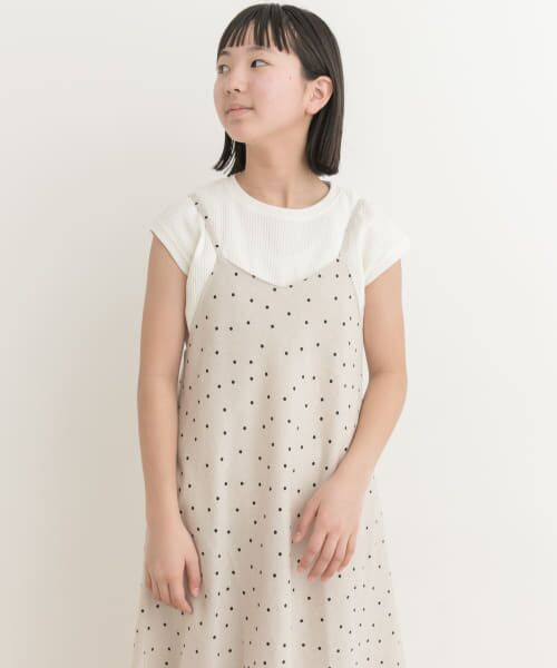 ＊＊URBAN RESEARCH DOORS / アーバンリサーチ ドアーズ ワンピース | 『親子リンク』レーヨンリネンドットキャミワンピ(KIDS)（NATURAL）