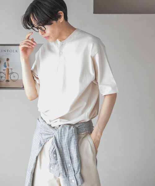 ＊＊URBAN RESEARCH DOORS / アーバンリサーチ ドアーズ ニット・セーター | FORK&SPOON　ヘンリーネックニットTシャツ（IVORY）