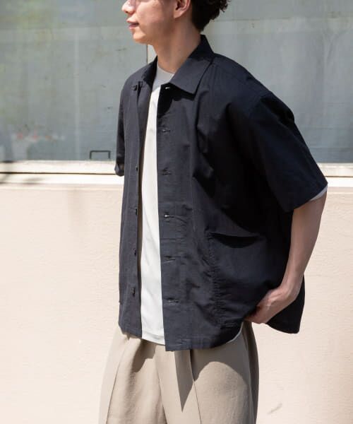 ＊＊URBAN RESEARCH DOORS / アーバンリサーチ ドアーズ シャツ・ブラウス | FORK&SPOON　COOL MAXリネンシャツ（BLACK）