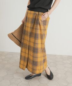 チェックラップストレートスカート
