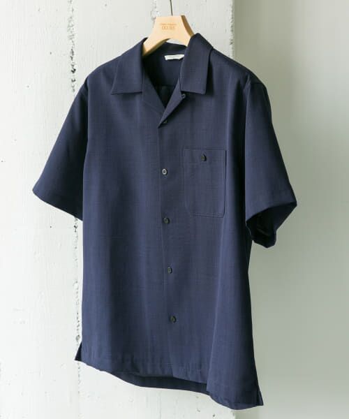 ＊＊URBAN RESEARCH DOORS / アーバンリサーチ ドアーズ シャツ・ブラウス | 『速乾』ドライタッチオープンカラーシャツ（NAVY）