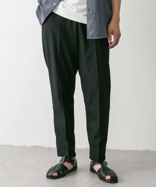 ＊＊URBAN RESEARCH DOORS / アーバンリサーチ ドアーズ その他パンツ | TRツイルテーパードトラウザー（BLACK）