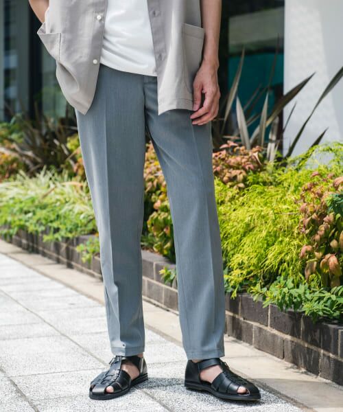 【リデアル】メンズ　テーパード パンツ　トラウザーズ　グレー　M 30 テーパードパンツ メンズ 3つの機能 通気性に特化したメッシュ