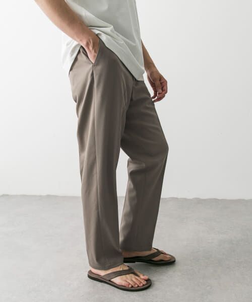 テーパードトラウザーパンツ セットアップ対応】RETORO POLYESTER TWILL / ベルト付き タック