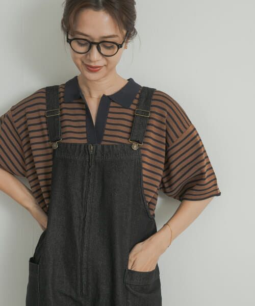 ＊＊URBAN RESEARCH DOORS / アーバンリサーチ ドアーズ ニット・セーター | ウォッシャブルボーダースキッパーニット（BRN×NVY）