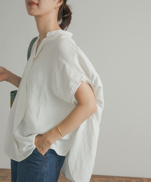 arts&science アーツアンドサイエンス　ギャザースリーブブラウス Button front no sleeve gather blouse – ARTS&SCIENCE ONLINE