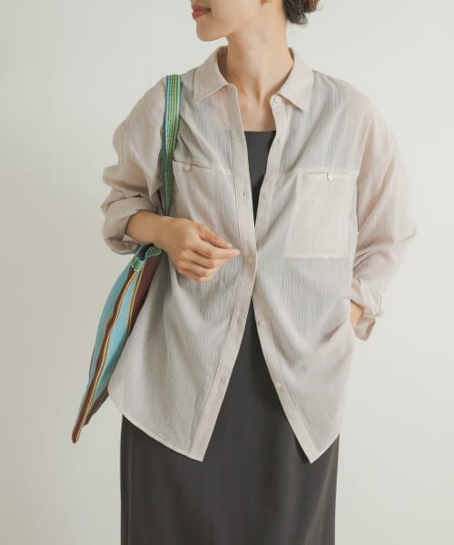 ＊＊URBAN RESEARCH DOORS / アーバンリサーチ ドアーズ シャツ・ブラウス | コットン楊柳ルーズシャツ（GREGE）