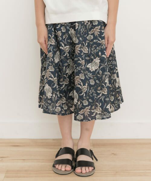 ＊＊URBAN RESEARCH DOORS / アーバンリサーチ ドアーズ パンツ | 『親子リンク』オリエンタルプリントギャザースカート(KIDS)（NAVY）