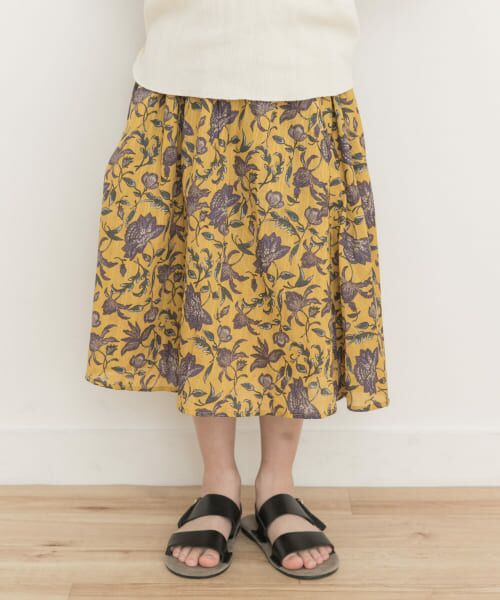 ＊＊URBAN RESEARCH DOORS / アーバンリサーチ ドアーズ パンツ | 『親子リンク』オリエンタルプリントギャザースカート(KIDS)（YELLOW）