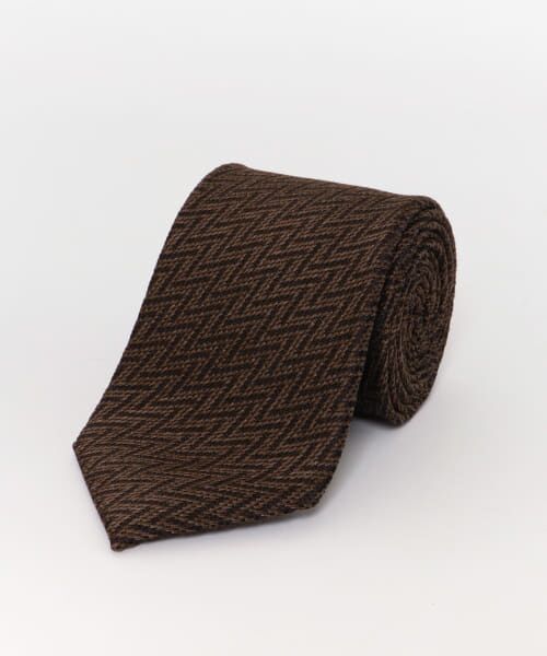 ＊＊URBAN RESEARCH DOORS / アーバンリサーチ ドアーズ ネクタイ | LIFE STYLE TAILOR　24AW国内生地タイジグザグ1（03BROWN）