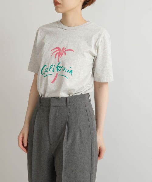 ＊＊URBAN RESEARCH DOORS / アーバンリサーチ ドアーズ Tシャツ | Mixta　PALMTREE T-SHIRTS（ash）