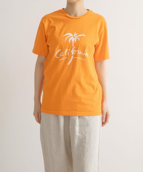 ＊＊URBAN RESEARCH DOORS / アーバンリサーチ ドアーズ Tシャツ | Mixta　PALMTREE T-SHIRTS（orange）