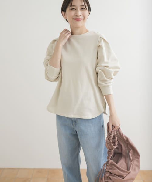 ＊＊URBAN RESEARCH DOORS / アーバンリサーチ ドアーズ Tシャツ | Mini Lining Pullover（L.BEIGE）