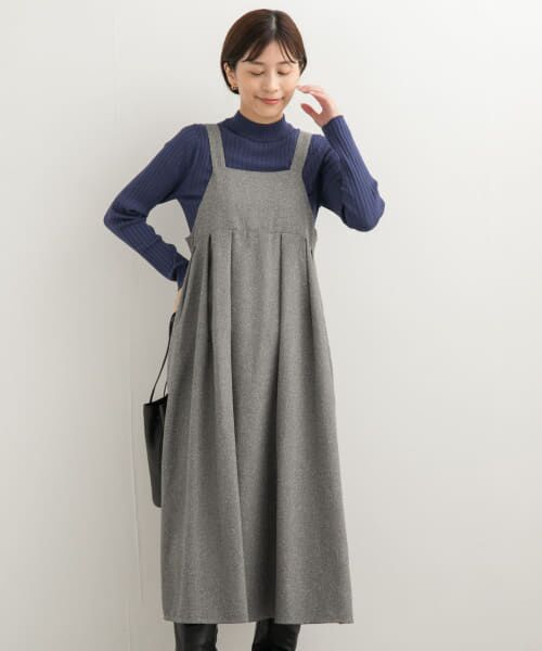 ＊＊URBAN RESEARCH DOORS / アーバンリサーチ ドアーズ ワンピース | ネップツィードワンピース（CHARCOAL）