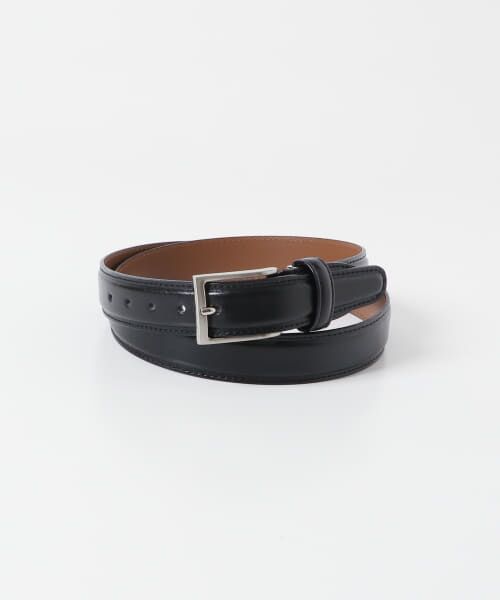 ＊＊URBAN RESEARCH DOORS / アーバンリサーチ ドアーズ ベルト・サスペンダー | LIFE STYLE TAILOR　水染めアニリンレザーベルト（BLACK）