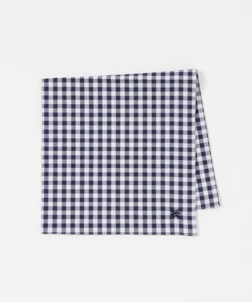 ＊＊URBAN RESEARCH DOORS / アーバンリサーチ ドアーズ ハンカチ | LIFE STYLE TAILOR　チェック柄コットンハンカチ（NAVY）